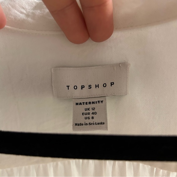 NEW TOPSHOP White Tiered Tie Neck Chuckon Long Sleeve Midi Dress 8US 12UK 40EUR - Picture 6 of 8